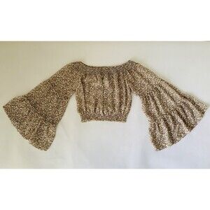 NWT Windsor Blouse Women S Long Sleeve Crop Top Sheer Paisley Floral Hippie Boho